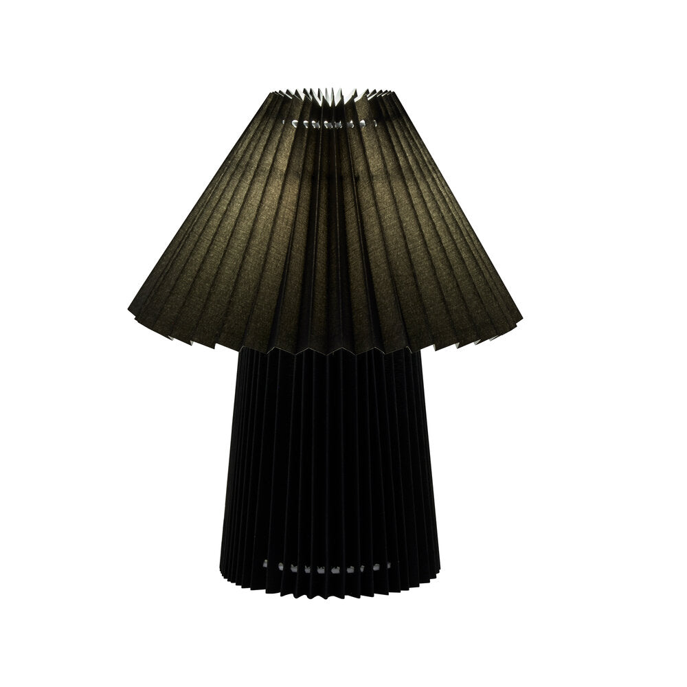 Fold plisseret bordlampe, sort - H31cm